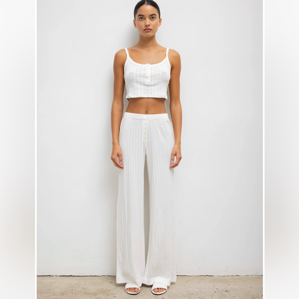 LESET White Wide Leg Pants